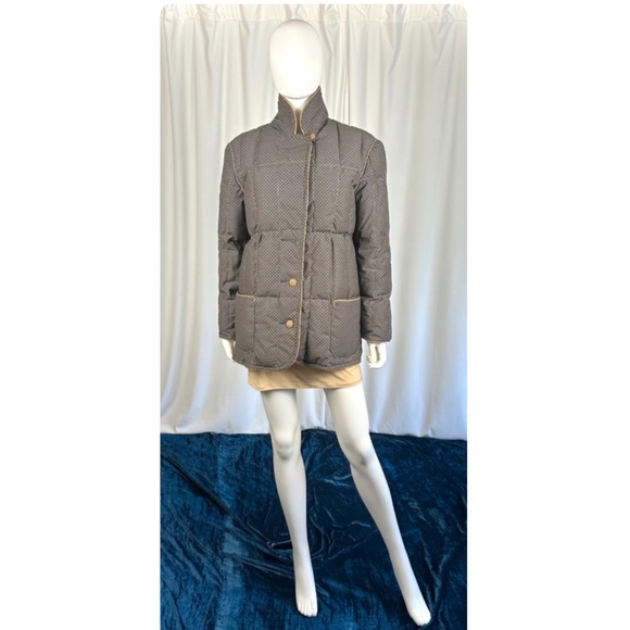 Vintage ‘Bill Blass’ Down Filled Brown Check Short Puffer - Winter Coat - S/M - Picture 6 of 10